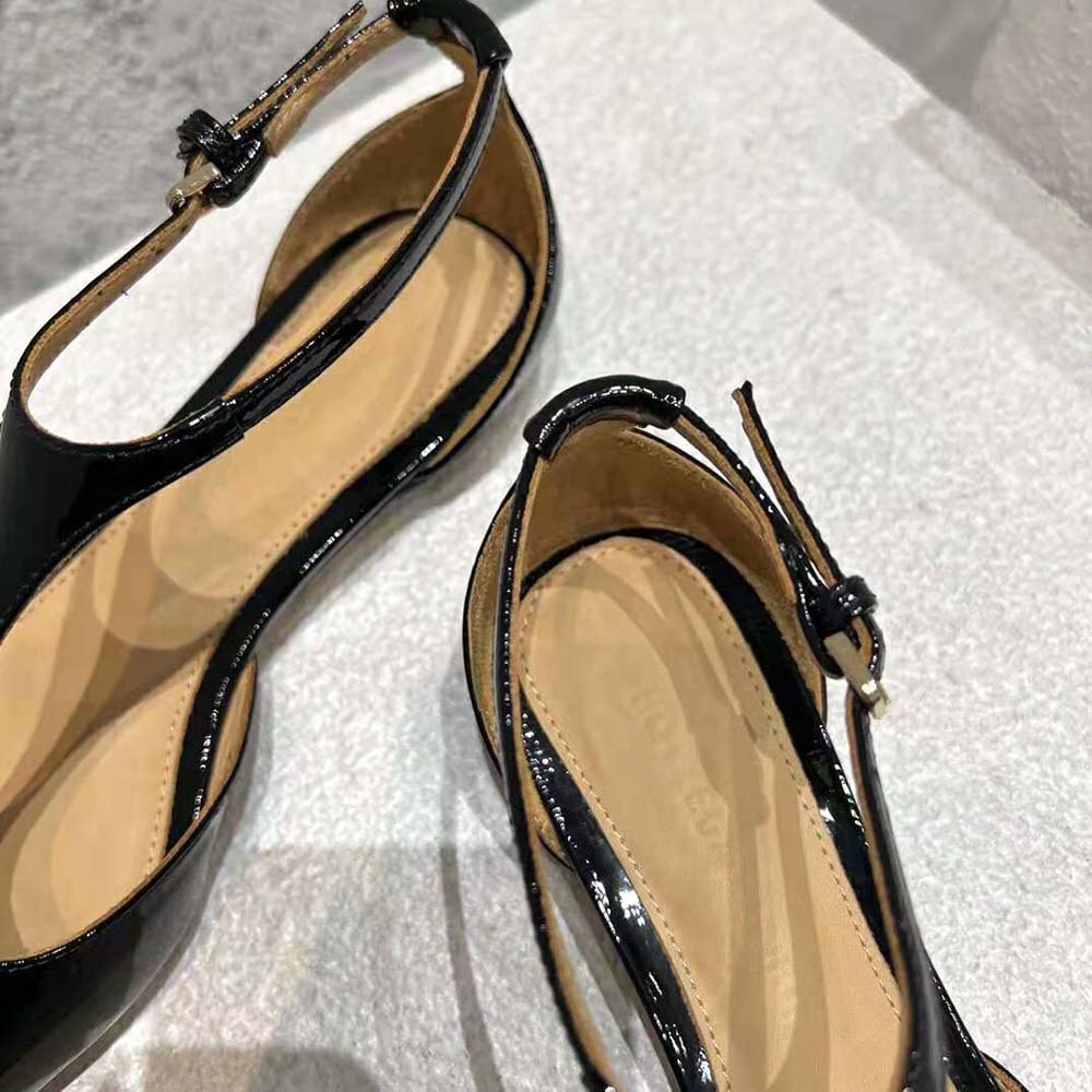 Bottega Veneta Women Rocket T-Bar Ballerina Flat Laminated Leather T-bar Ballerina-Black - image 8