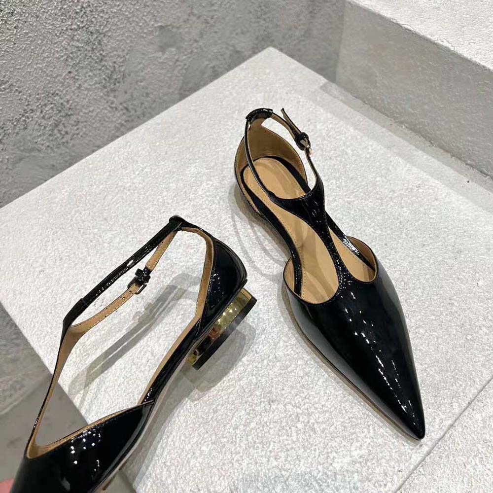 Bottega Veneta Women Rocket T-Bar Ballerina Flat Laminated Leather T-bar Ballerina-Black - image 7