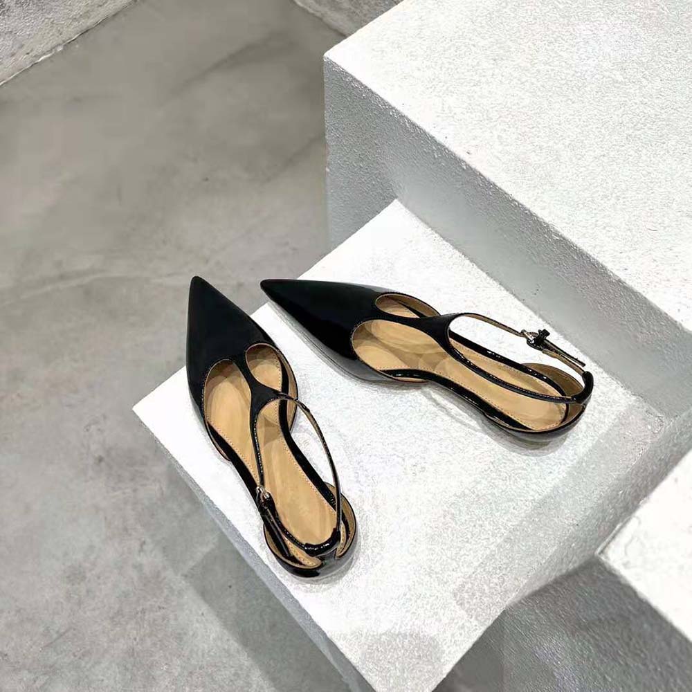 Bottega Veneta Women Rocket T-Bar Ballerina Flat Laminated Leather T-bar Ballerina-Black - image 4