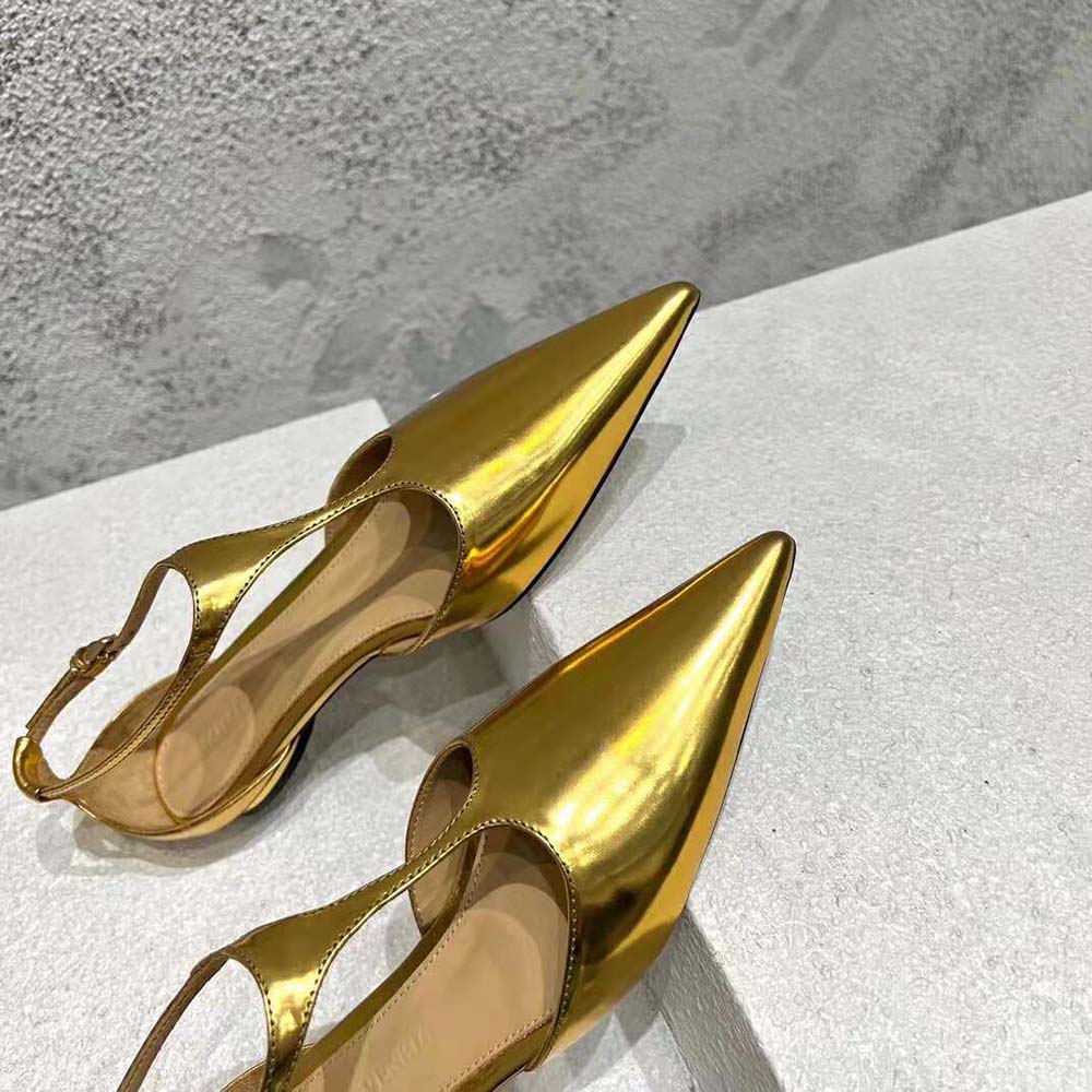 Bottega Veneta Women Rocket T-Bar Ballerina Flat Laminated Leather T-Bar Ballerina-Gold - image 6