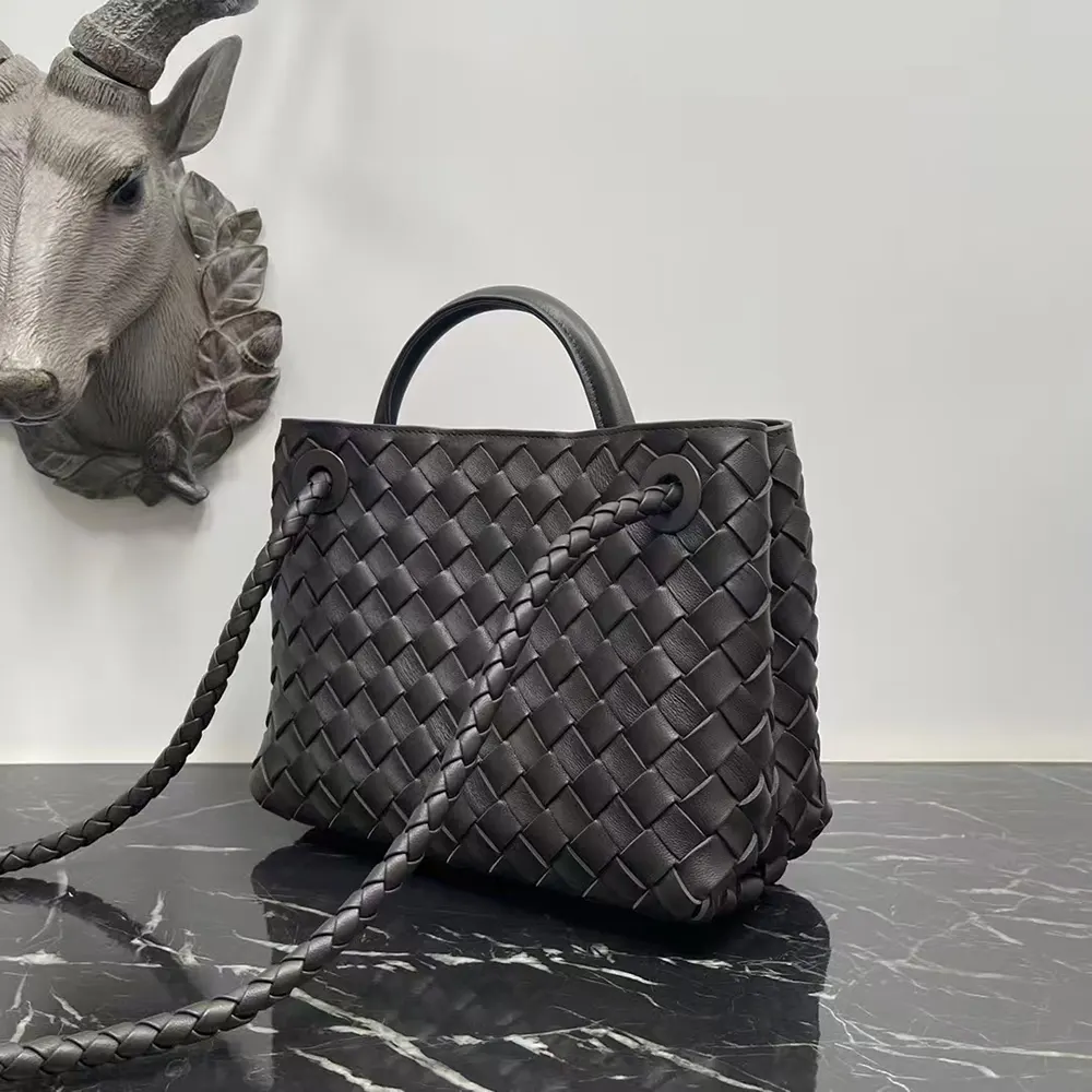 Bottega Veneta Women Small Andiamo Intrecciato Leather Top Handle Bag-Chocolate Brown - image 4