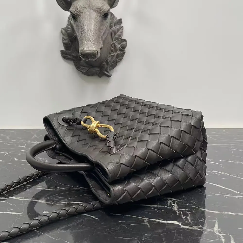 Bottega Veneta Women Small Andiamo Intrecciato Leather Top Handle Bag-Chocolate Brown - image 5