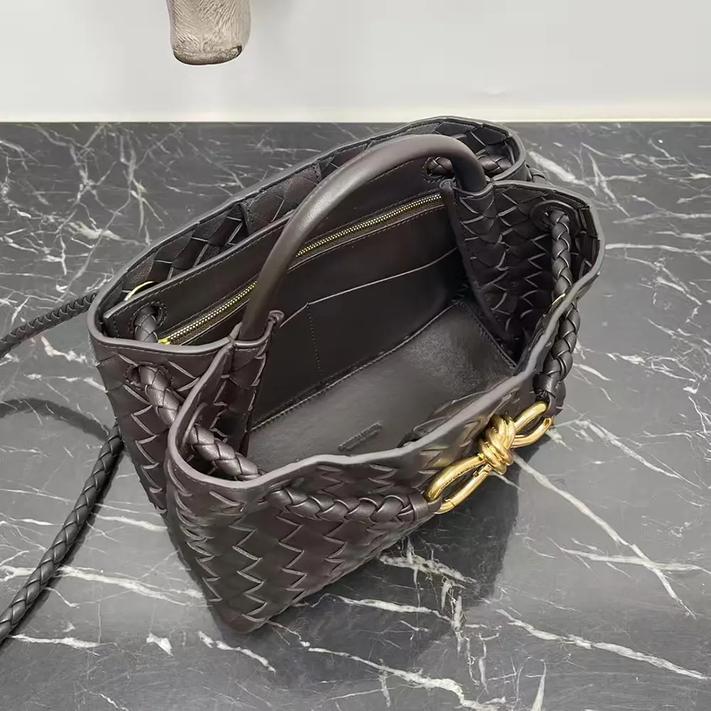 Bottega Veneta Women Small Andiamo Intrecciato Leather Top Handle Bag-Chocolate Brown - image 8