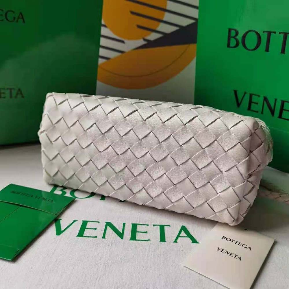 Bottega Veneta Women Small Andiamo Intrecciato Leather Top Handle Bag-White - image 5
