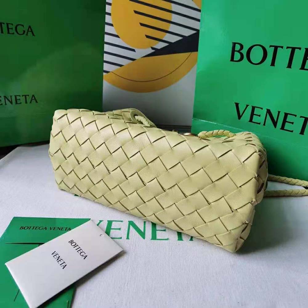 Bottega Veneta Women Small Andiamo Intrecciato Leather Top Handle Bag-Yellow - image 6