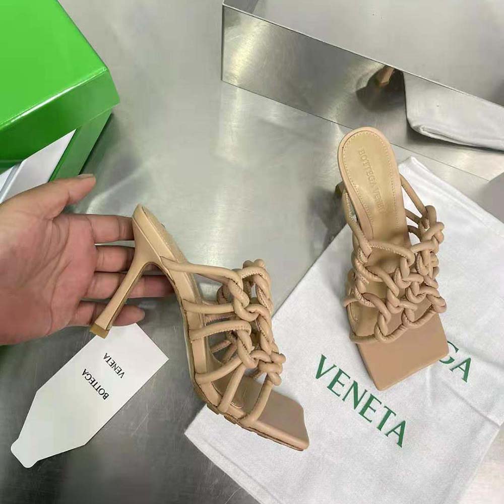 Bottega Veneta Women Stretch Twist Mule Hand-Twisted Tubular Leather-Beige - image 4