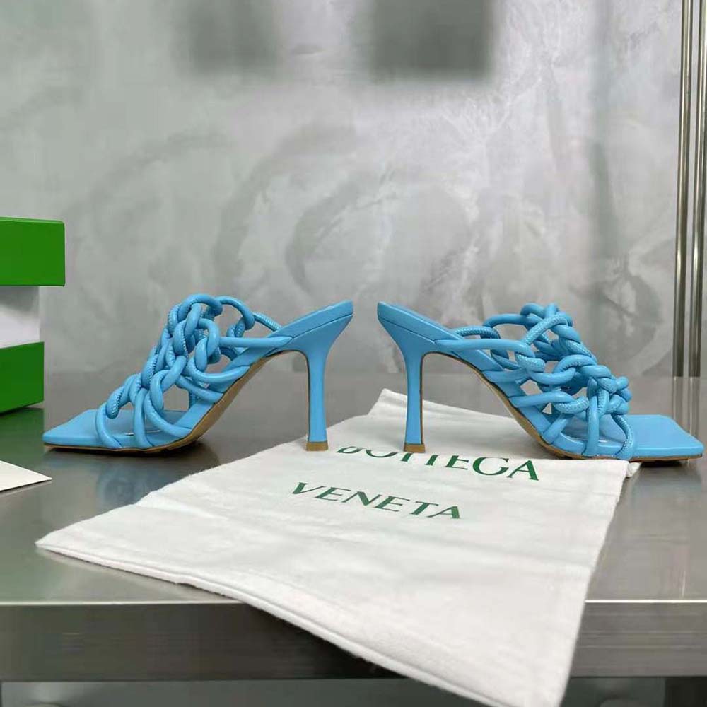 Bottega Veneta Women Stretch Twist Mule Hand-Twisted Tubular Leather-Blue - image 5