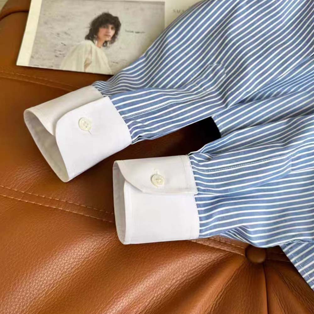 Celine Women Cropped Shirt in Striped Cotton - image 6