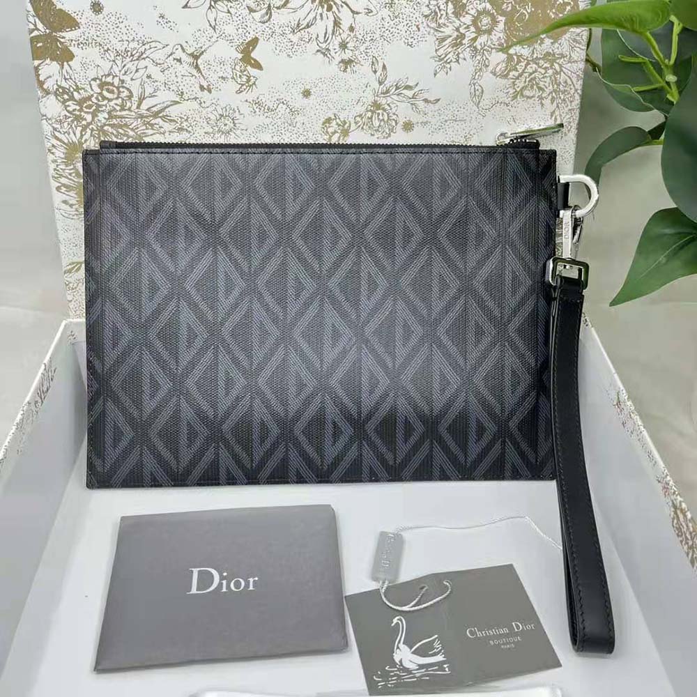 Dior Men A5 Pouch Black CD Diamond Canvas - image 4