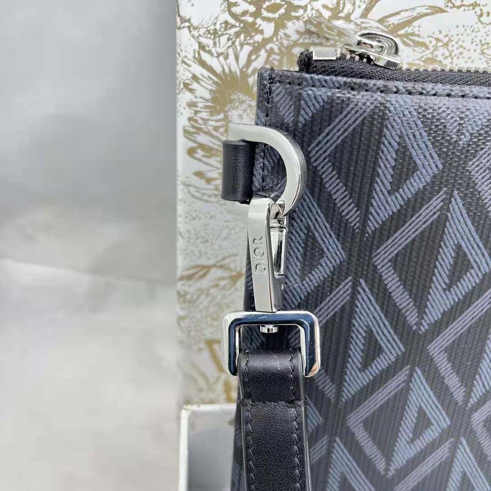Dior Men A5 Pouch Black CD Diamond Canvas - image 9