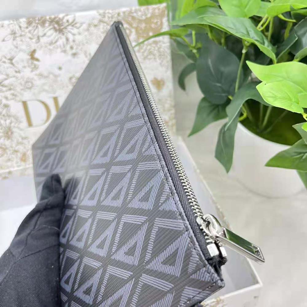 Dior Men A5 Pouch Black CD Diamond Canvas - image 6