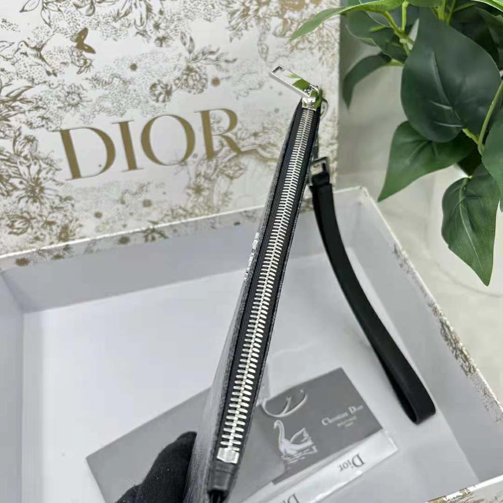 Dior Men A5 Pouch Black CD Diamond Canvas - image 8