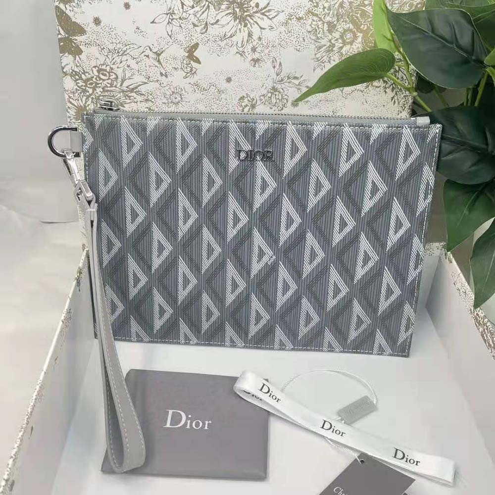 Dior Men A5 Pouch Dior Gray CD Diamond Canvas - image 4