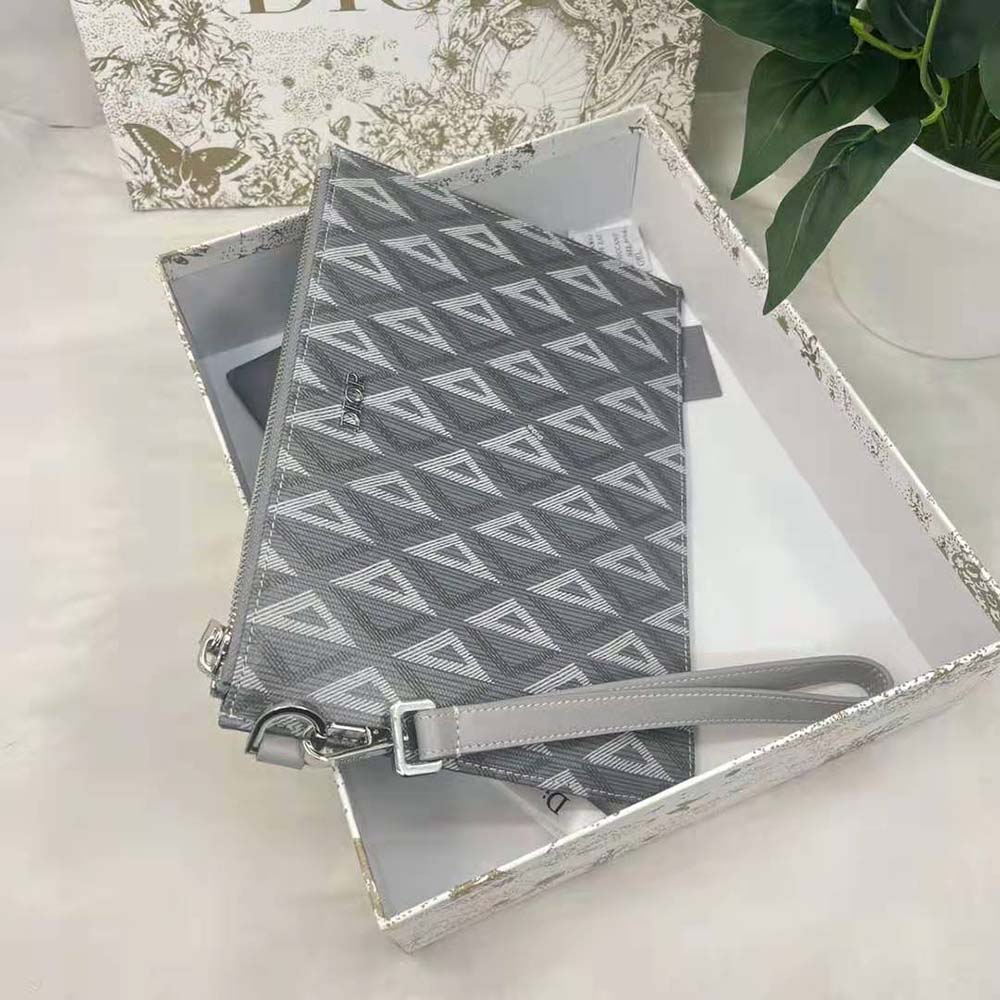Dior Men A5 Pouch Dior Gray CD Diamond Canvas - image 6