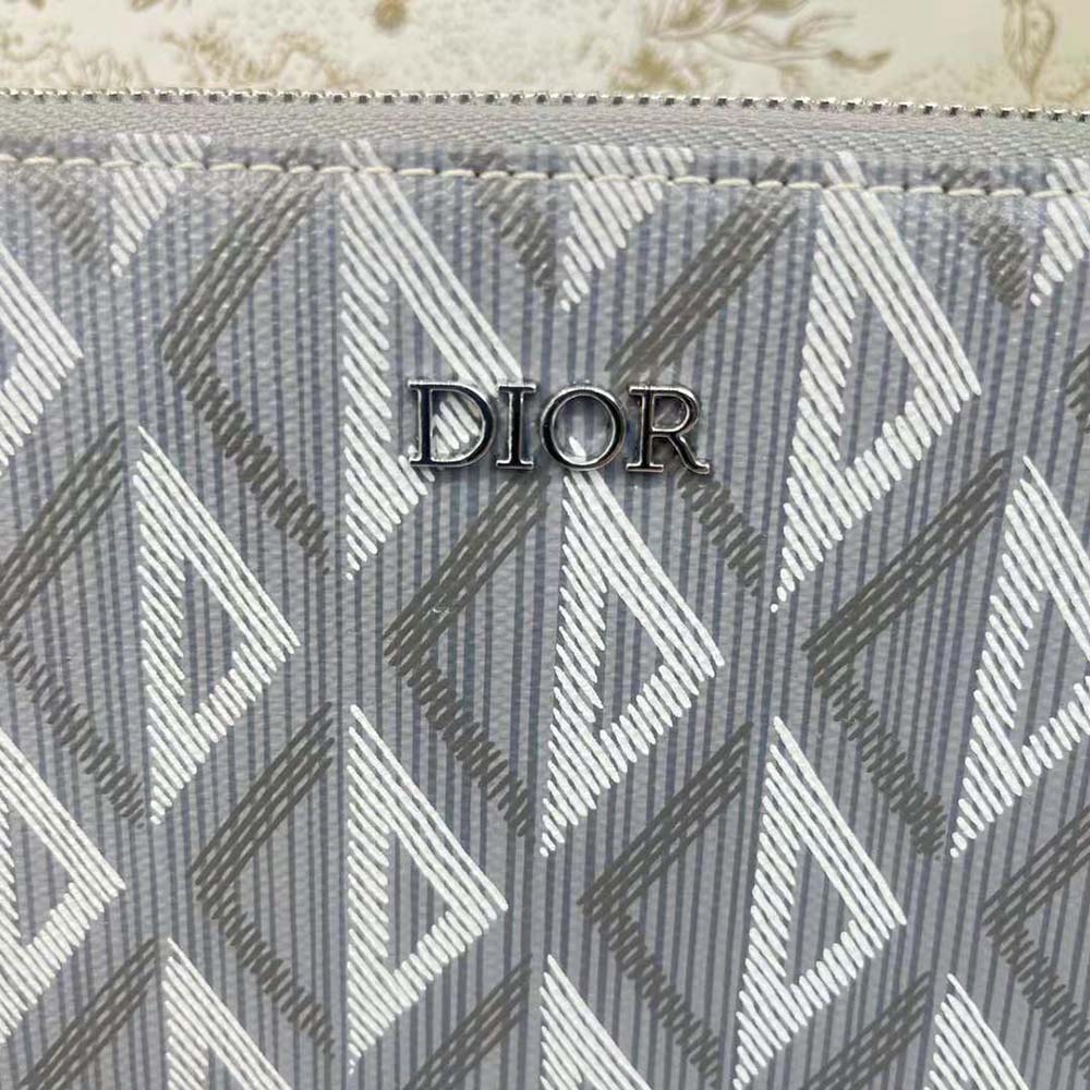 Dior Men A5 Pouch Dior Gray CD Diamond Canvas - image 9