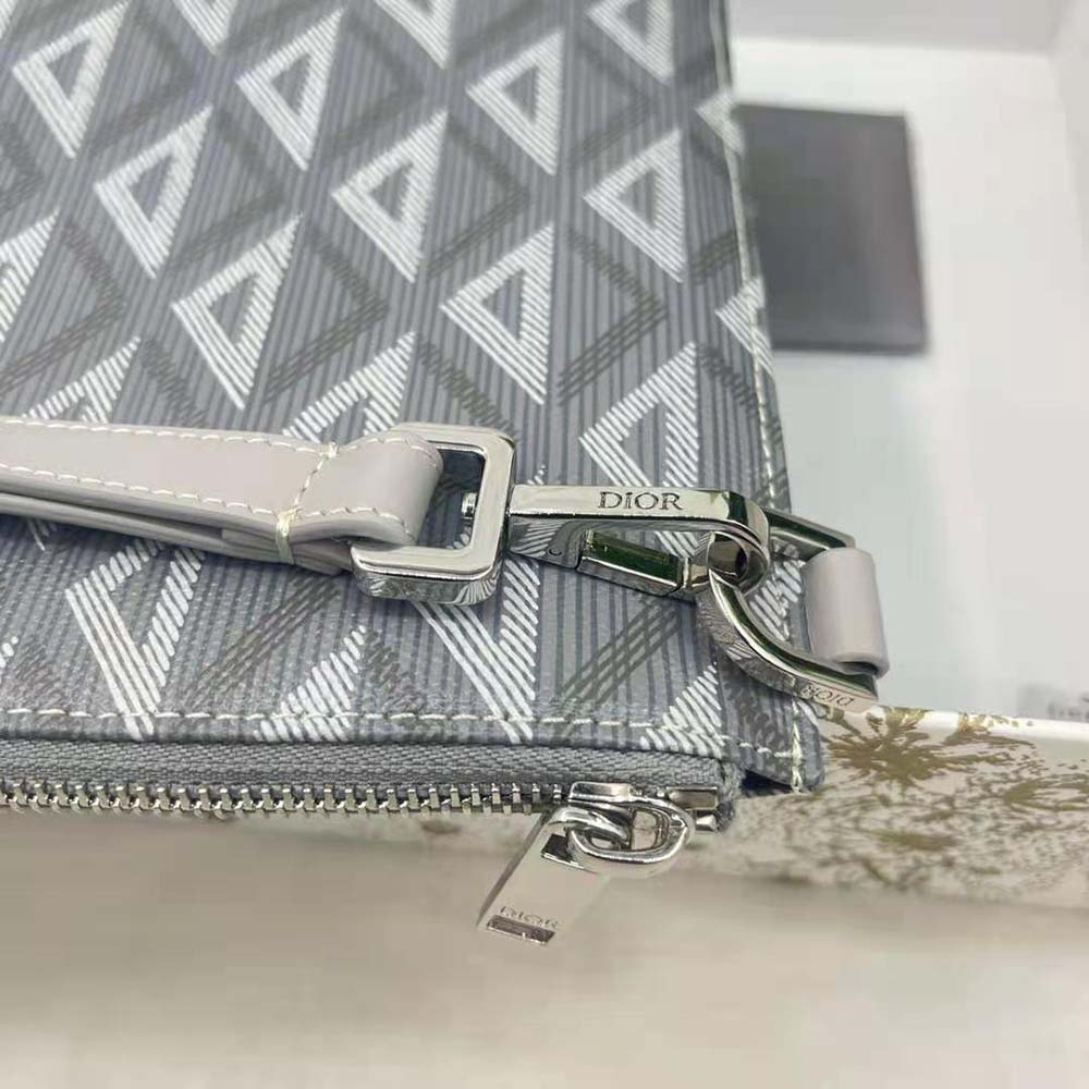 Dior Men A5 Pouch Dior Gray CD Diamond Canvas - image 8