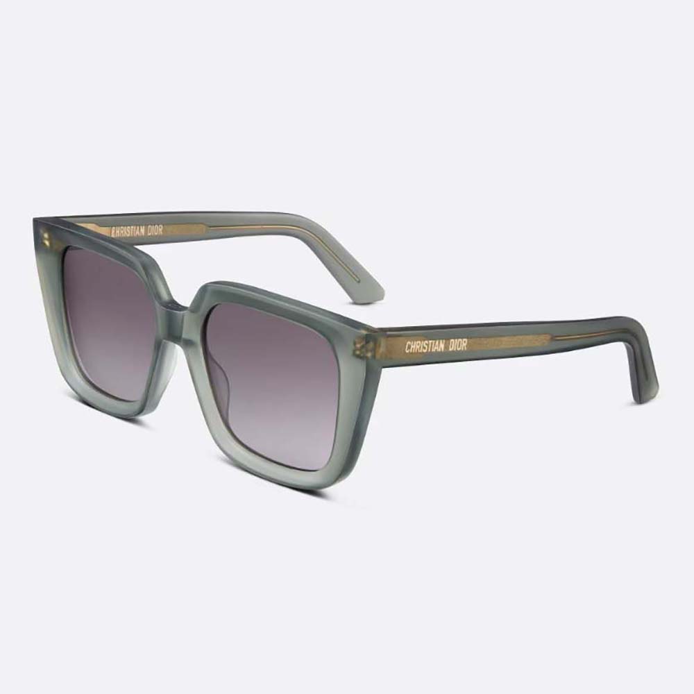 Front view of Dior Men DiorMidnight S1I Green Matte Square Sunglasses