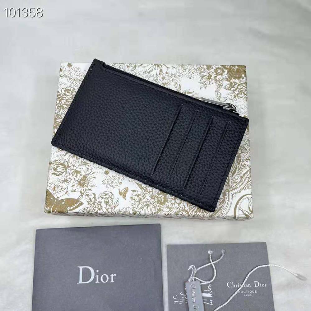 Dior Men Zipped Card Holder Black Dior Oblique Jacquard and Grained Calfskin - image 4