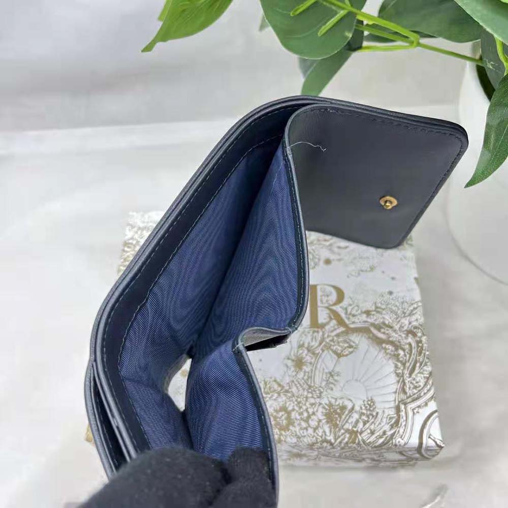 Dior Women 30 Montaigne Lotus Wallet Blue Dior Oblique Jacquard - image 8