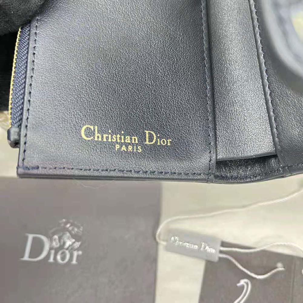 Dior Women 30 Montaigne Lotus Wallet Blue Dior Oblique Jacquard - image 10