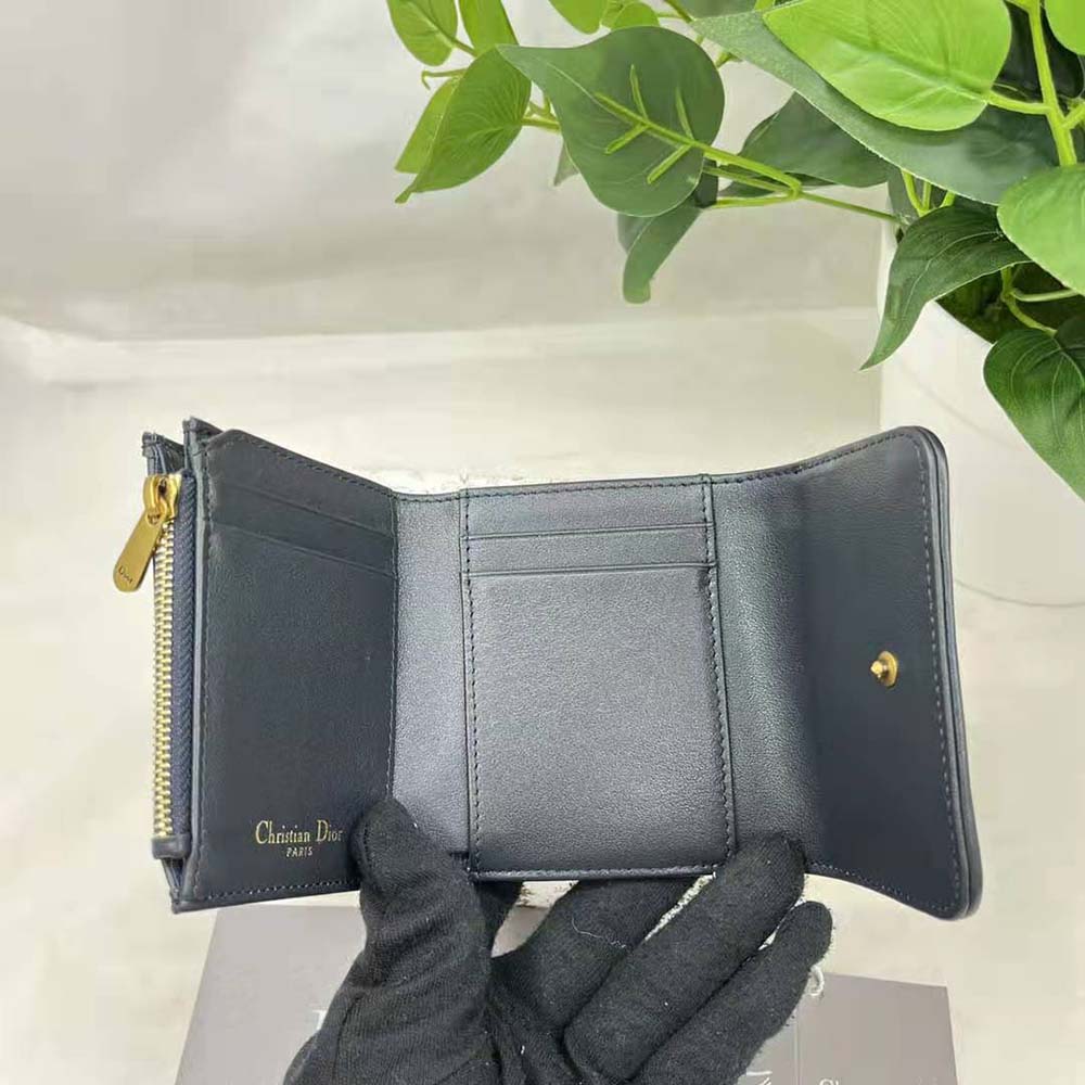 Dior Women 30 Montaigne Lotus Wallet Blue Dior Oblique Jacquard - image 7