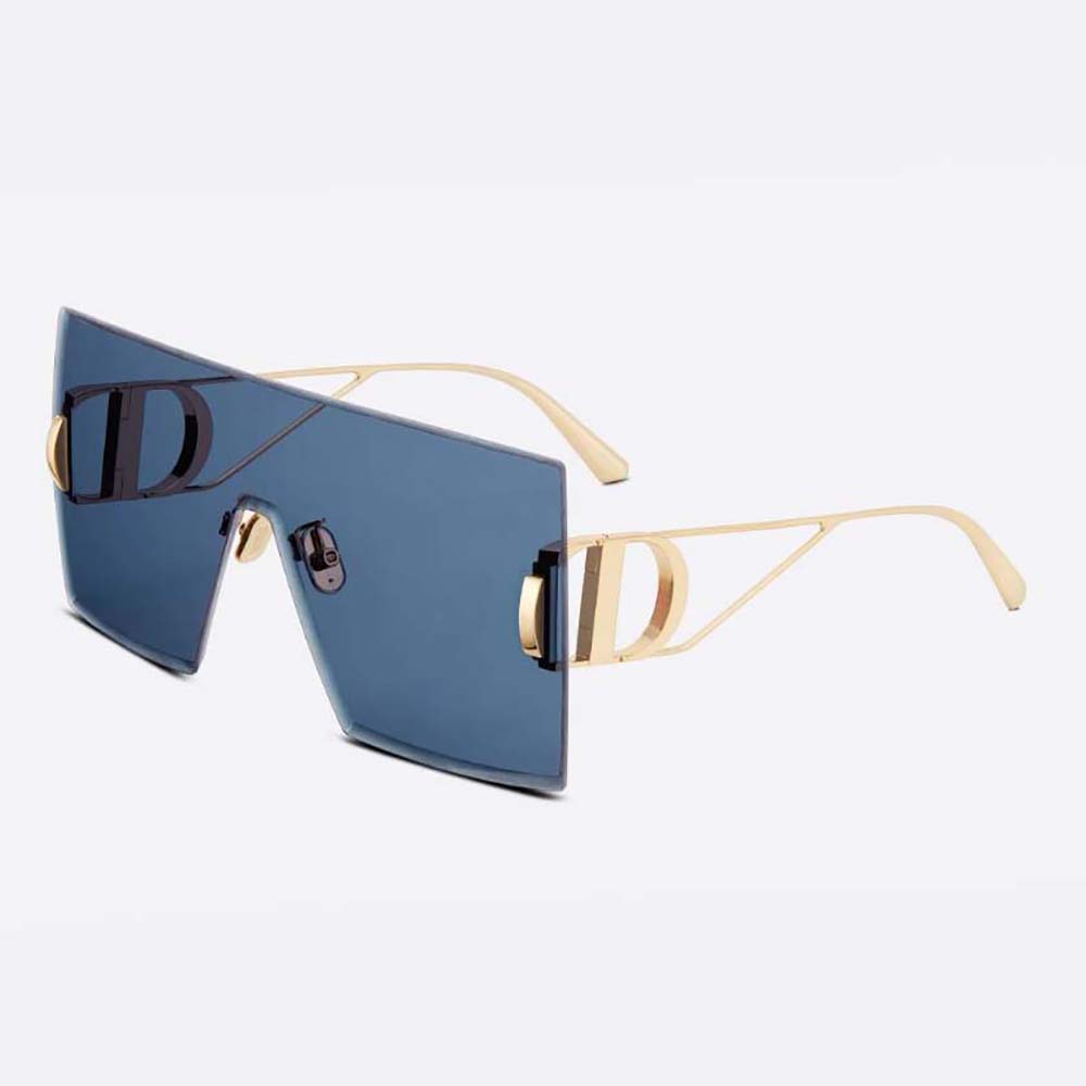 Front view of Dior Women 30Montaigne M1U Blue Mask Sunglasses with bold frame