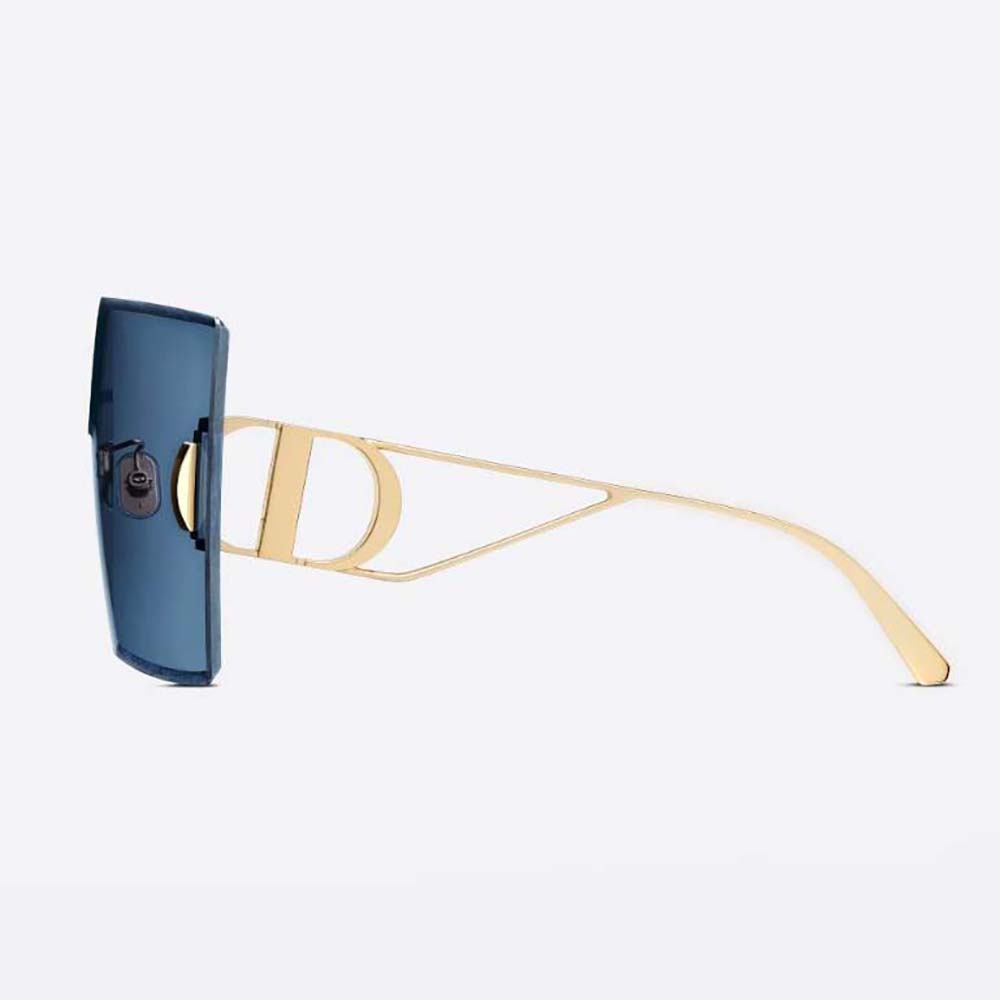 Side angle showing smooth acetate finish on Dior Women 30Montaigne M1U Blue Mask Sunglasses