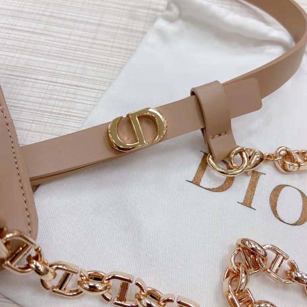 Dior Women Caro Belt with Removable Pouch Hazelnut Smooth Calfskin and Cannage Calfskin 15 MM - image 7