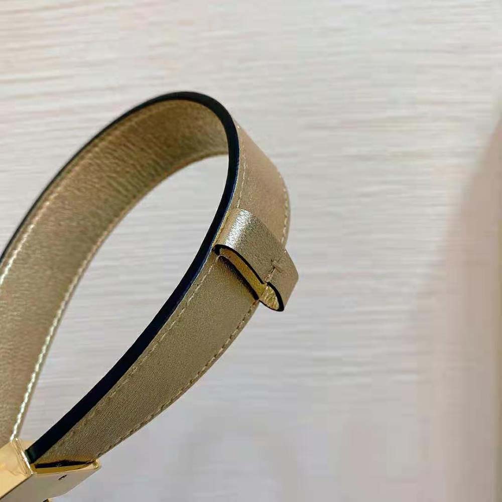 Dior Women D-Fence Belt Gold-Tone Laminated Crinkled Calfskin 30 MM - image 7