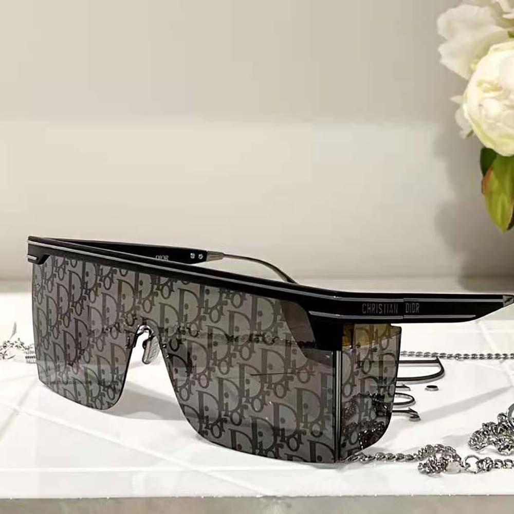 Dior Women DiorClub M1U Black Dior Oblique Mask Sunglasses - image 4