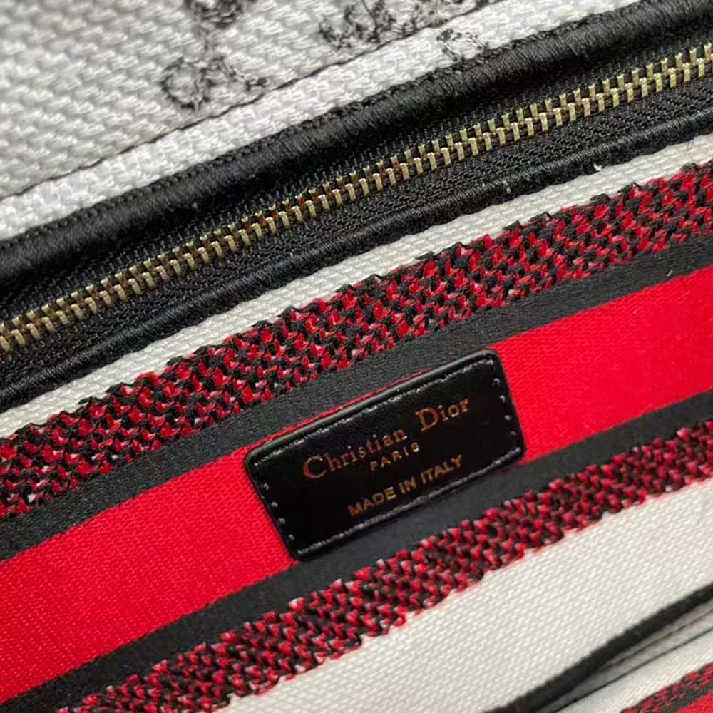 Dior Women Medium Lady D-Lite Dioramour Bag Latte Multicolor Dioramour Graffiti Embroidery - image 8