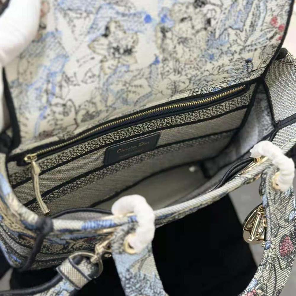 Dior Women Medium Lady D-lite Bag Denim Multicolor Dior Jardin Magique Embroidery - image 8