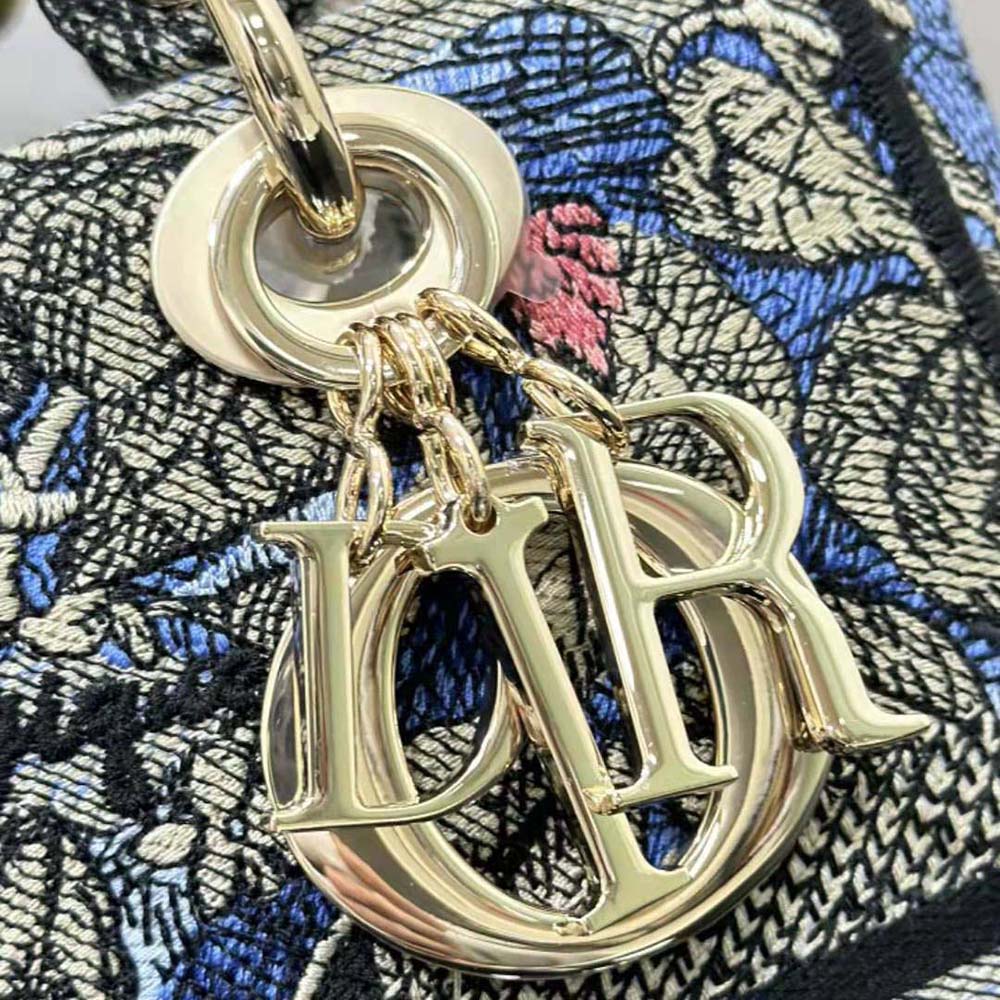 Dior Women Medium Lady D-lite Bag Denim Multicolor Dior Jardin Magique Embroidery - image 9