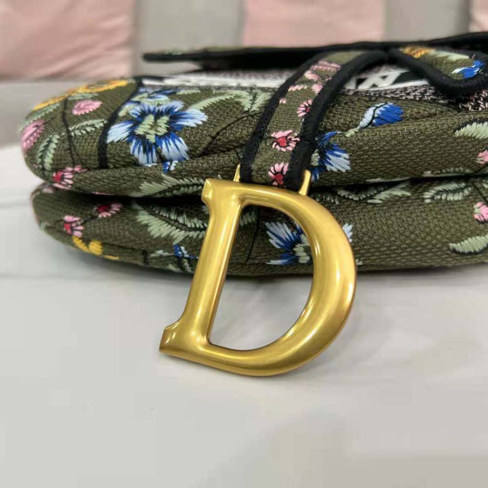 Dior Women Saddle Bag Green Multicolor Dior Petites Fleurs Embroidery - image 7