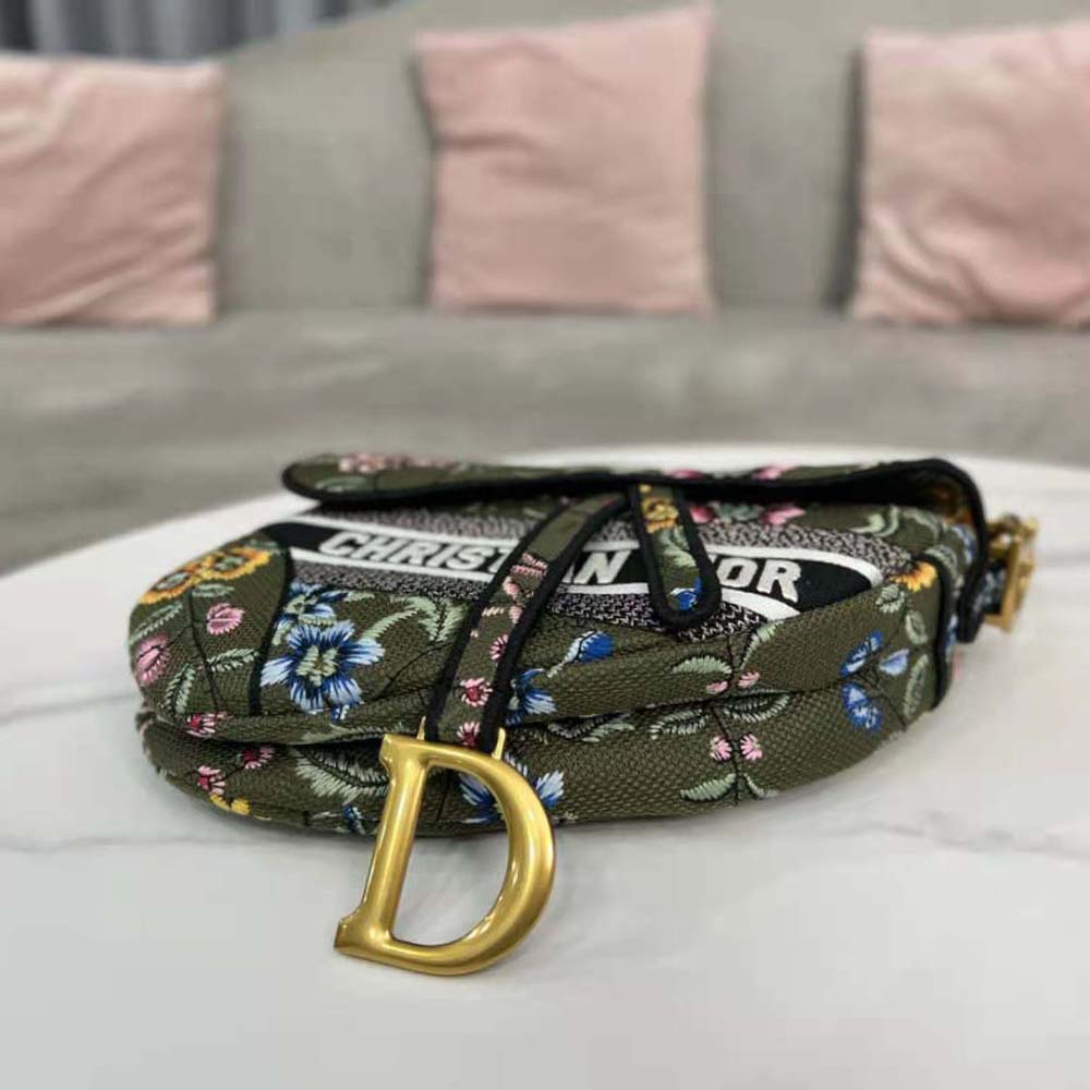 Dior Women Saddle Bag Green Multicolor Dior Petites Fleurs Embroidery - image 6
