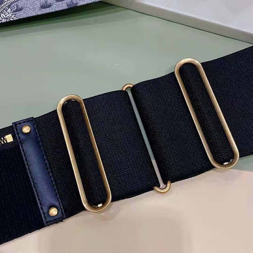 Dior Women Saddle Belt Black Smooth Calfskin and Technical Fabric 80 MM - image 4