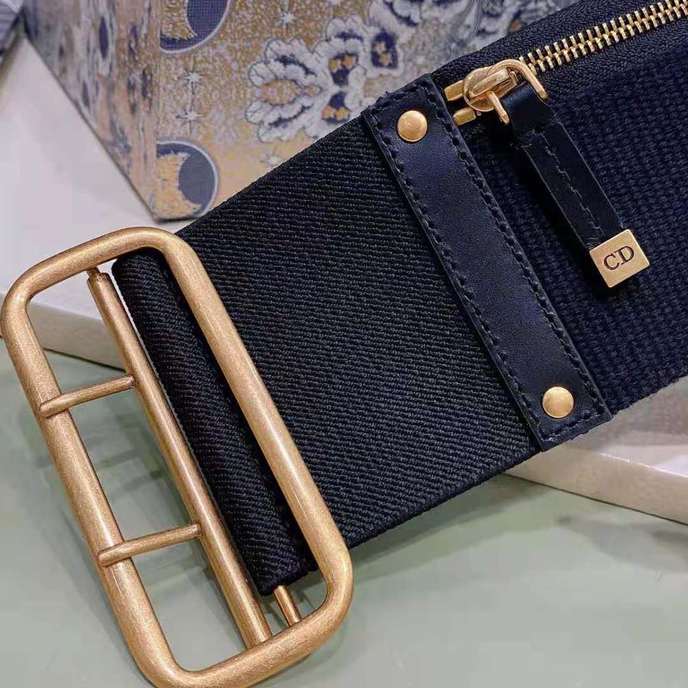Dior Women Saddle Belt Black Smooth Calfskin and Technical Fabric 80 MM - image 7