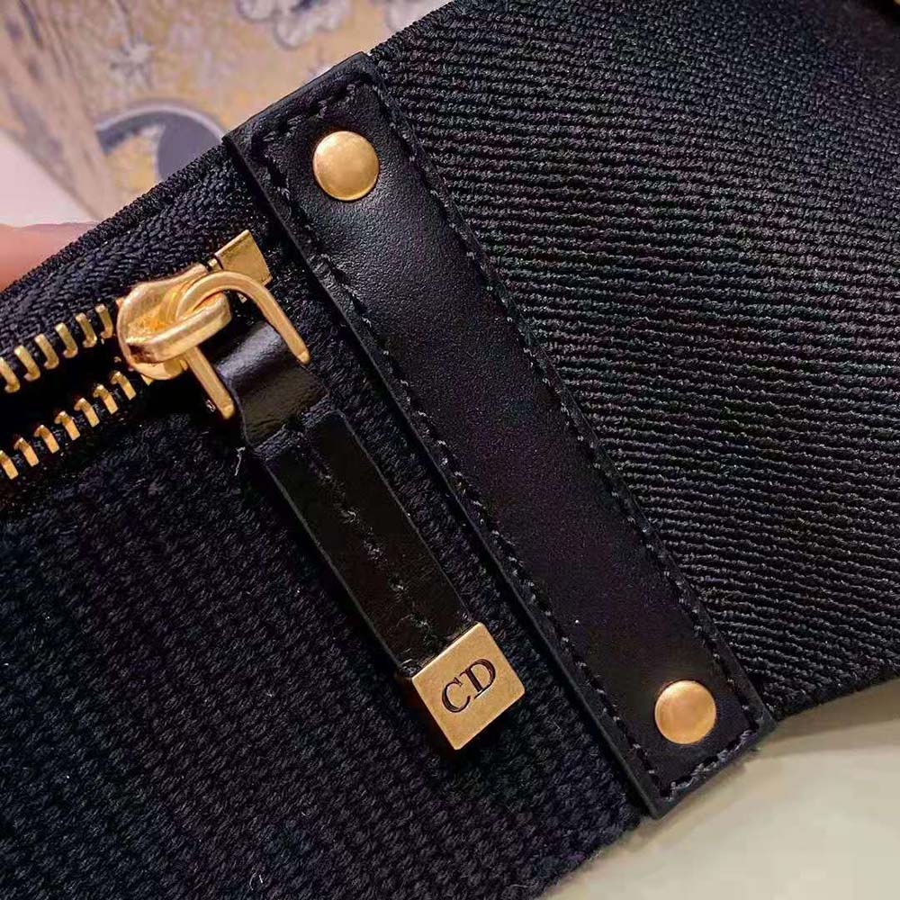 Dior Women Saddle Belt Black Smooth Calfskin and Technical Fabric 80 MM - image 9