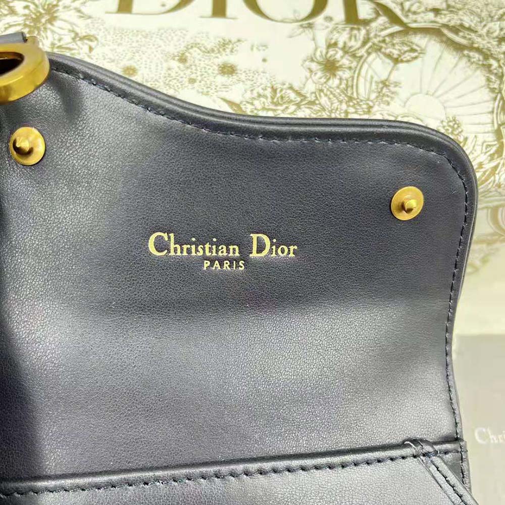 Dior Women Saddle Lotus Wallet Blue Dior Oblique Jacquard - image 9