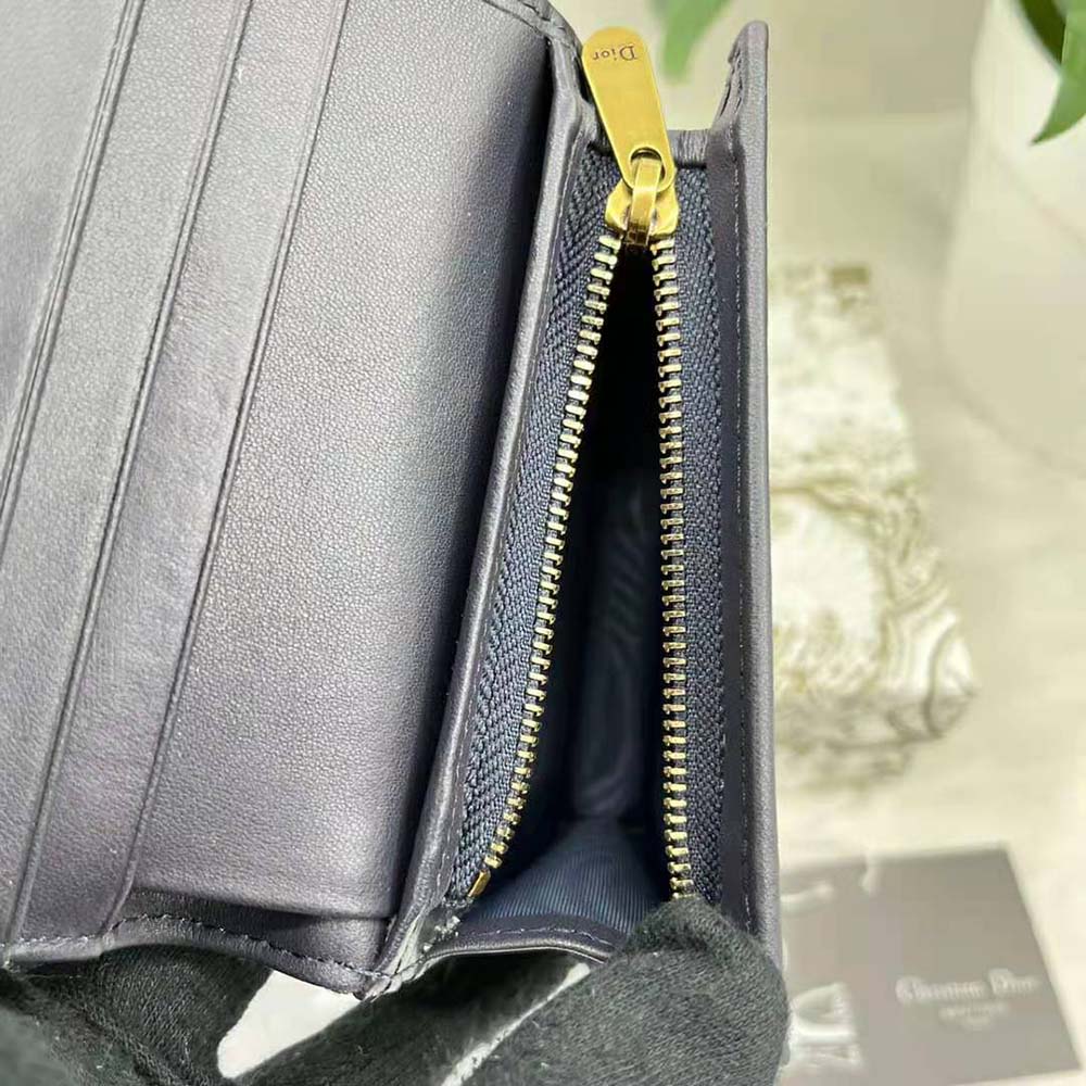 Dior Women Saddle Lotus Wallet Blue Dior Oblique Jacquard - image 10