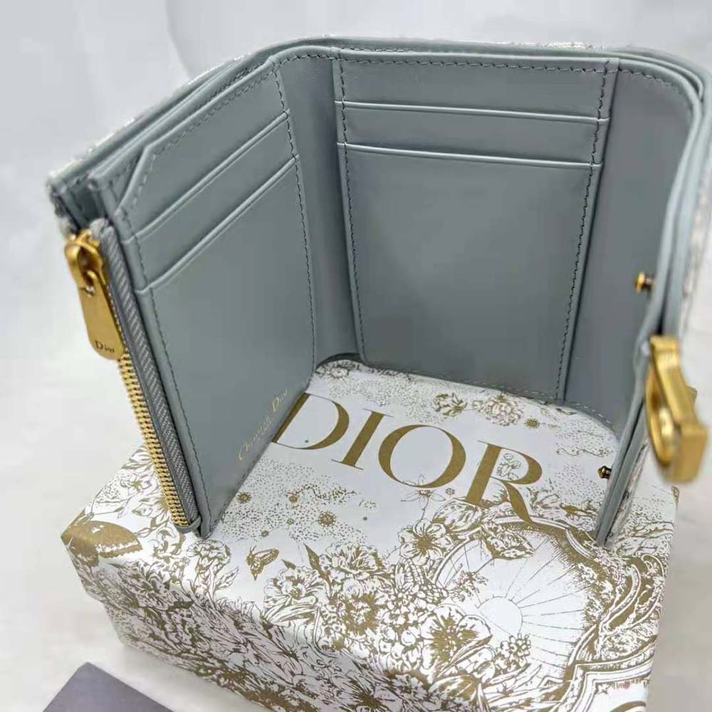 Dior Women Saddle Lotus Wallet Gray Dior Oblique Jacquard - image 8