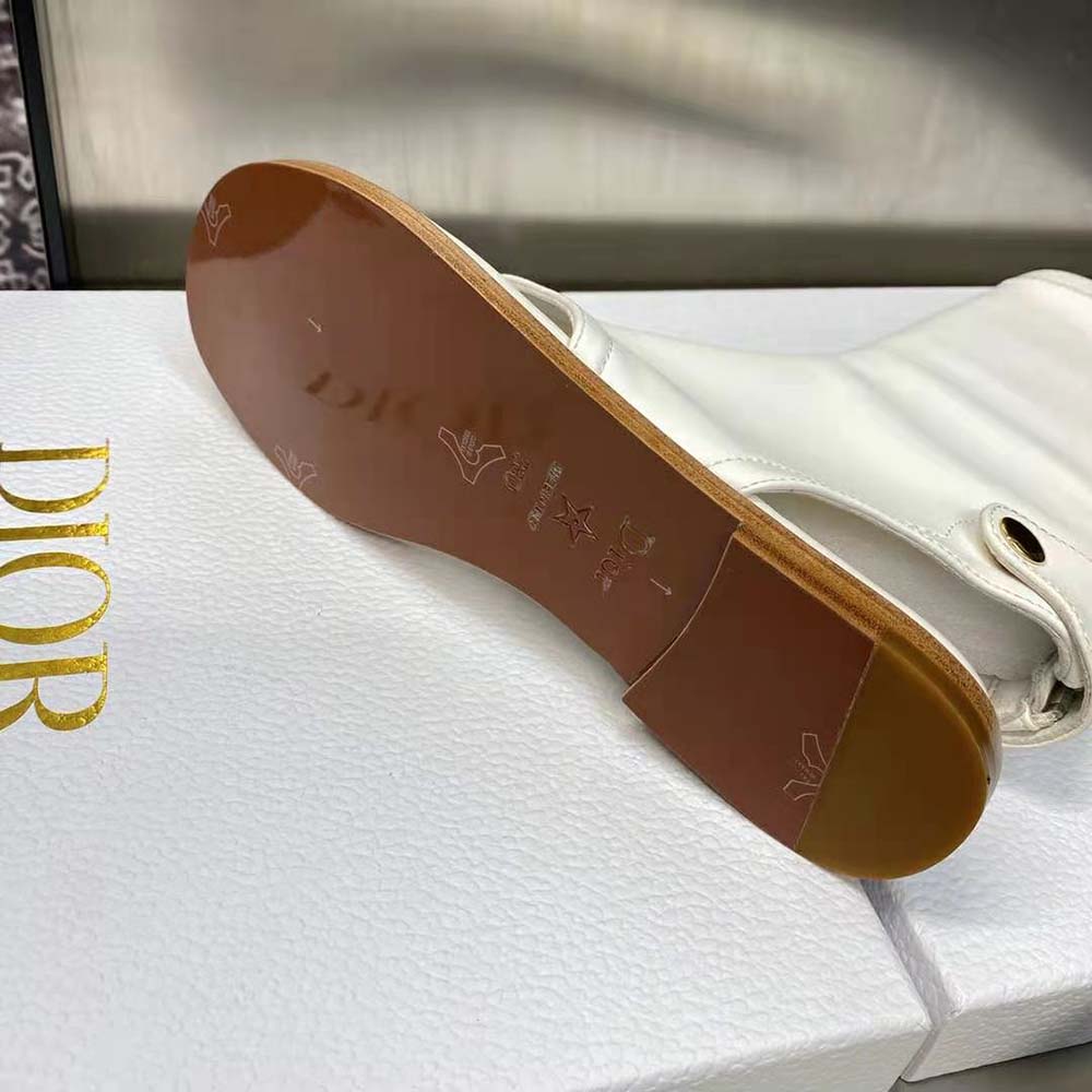 Dior Women Spirit Thong Sandal White Lambskin - image 9