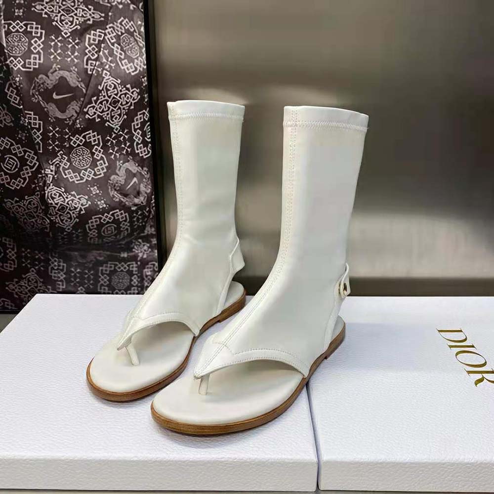 Dior Women Spirit Thong Sandal White Lambskin - image 4