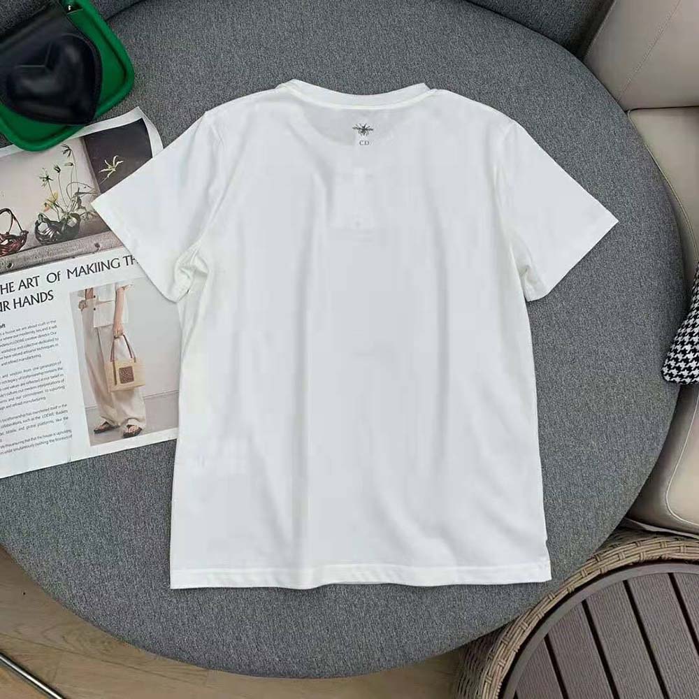 Side profile of Dior Women T-shirt showing relaxed fit and fabric texture