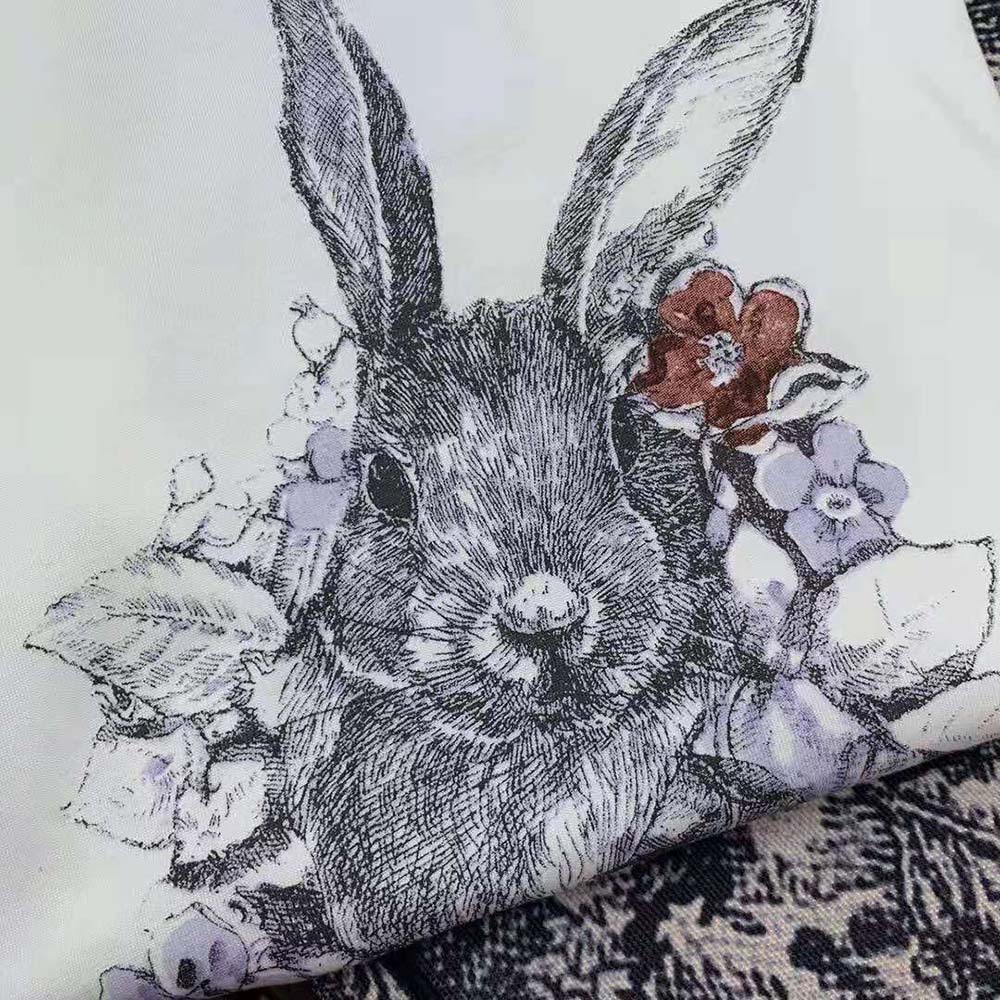 Dior Women T-shirt Ecru Cotton Jersey and Linen with Dior Jardin Magique Motif - image 6