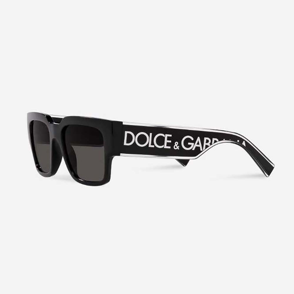 Front view of Dolce Gabbana D&G Women DG Elastic Sunglasses-Black