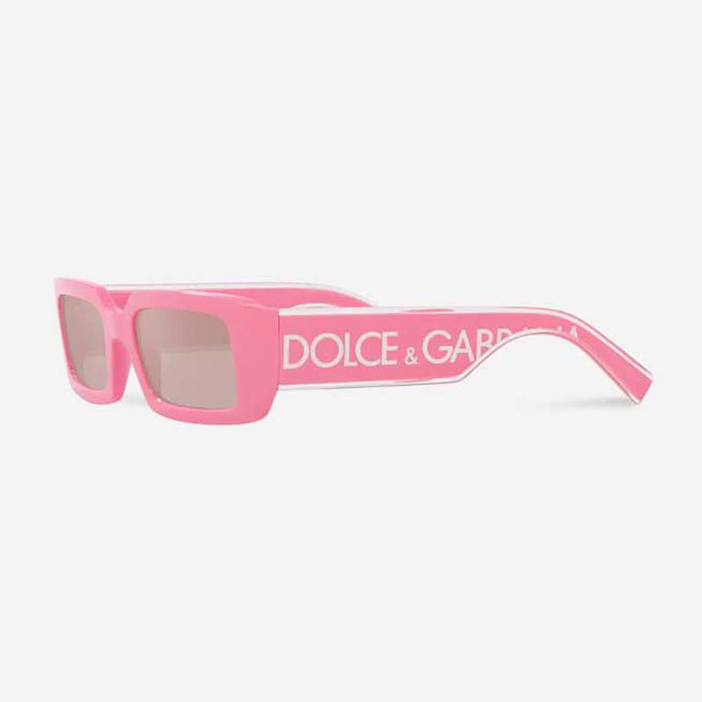 Front view of Dolce Gabbana D&G Women DG Elastic Sunglasses-Pink