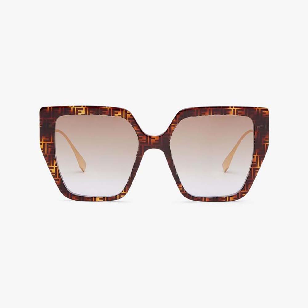 Side angle showing FF gold hardware on Fendi Unisex Baguette sunglasses