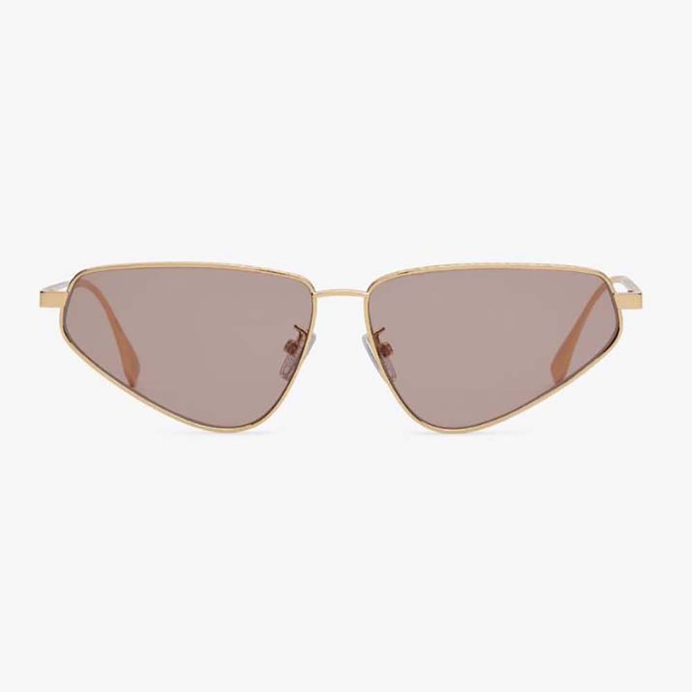 Close-up of gold-tone FF logo detail on Fendi Women FF Sunglasses
