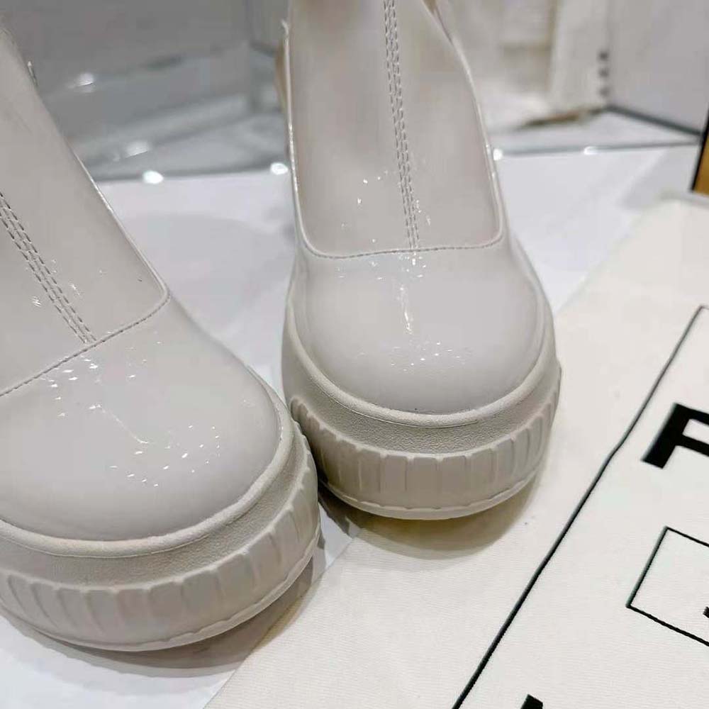 Fendi Women Fashion Show White Patent Leather Boots - image 9